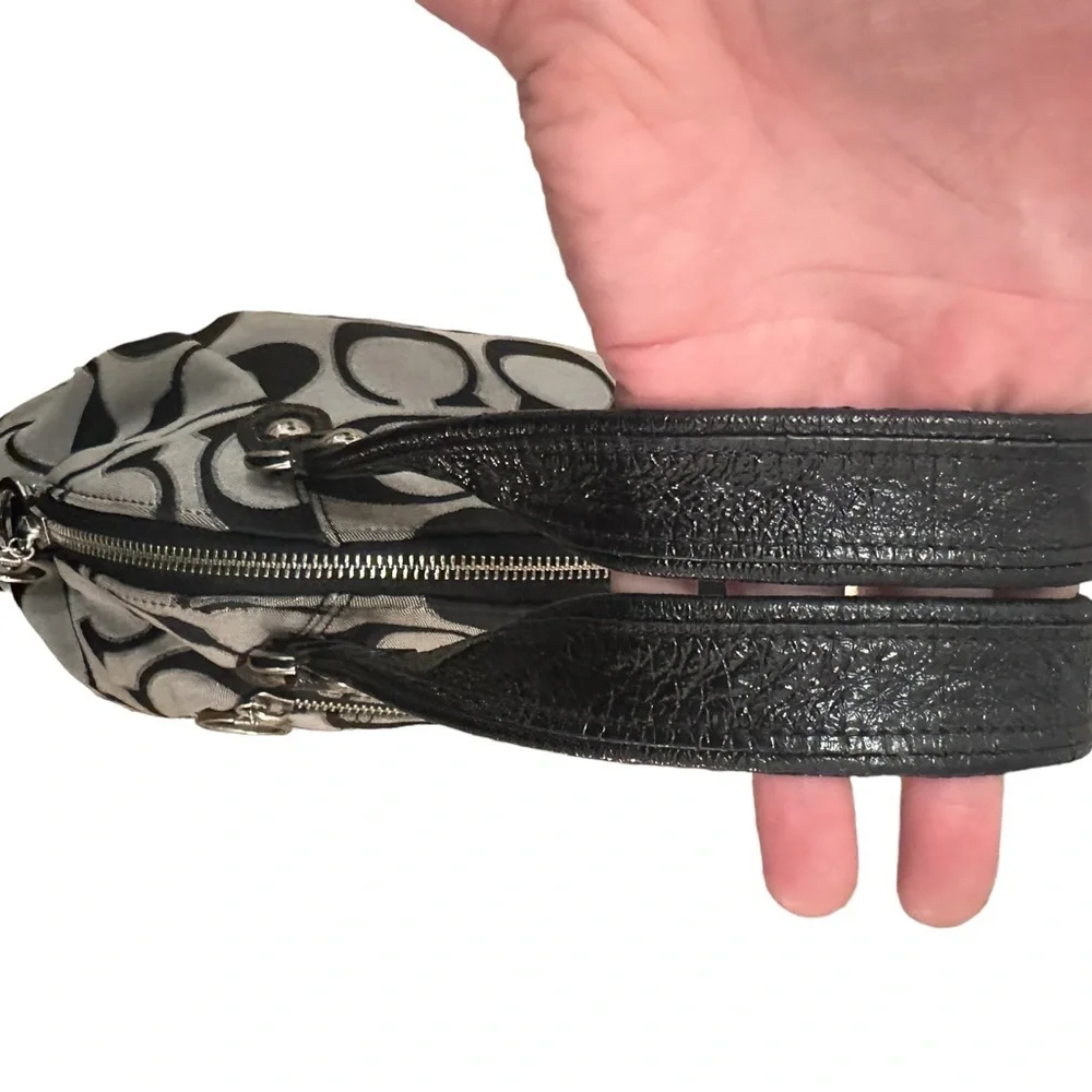 Vintage grey black Coach Poppy handbag with crossbody strap - Picture 7 of 7